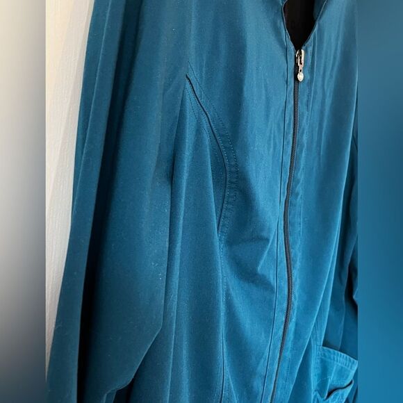 Sapphire Women’s Lab Jacket Large Aqua Underarm To Underarm 23” Length 26” EUC - Picture 6 of 13